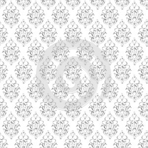 Seamless watercolor pattern. Gray and white print for textiles. Bohemian ornament for home decor - pillows, carpets, blankets.
