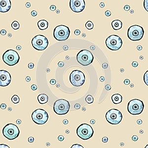 Seamless watercolor pattern grunge design. Circle workpieces with rust and watercolor effect. Textile print for bed