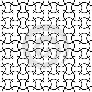 Seamless wave background - simple pattern. Black and white texture