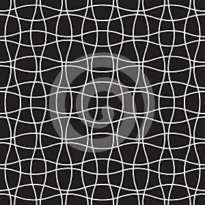 Seamless wave crossing weave pattern. Abstract geometric grid mesh background.