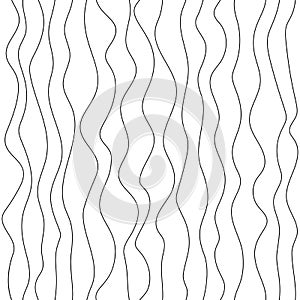 Seamless wave lines pattern. Wavy wiggly black vertical zigzag line with edge. Frame underlines stroke set. Vector