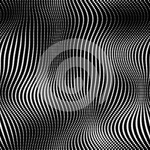 Seamless wavy array of dots pattern for print or digital use