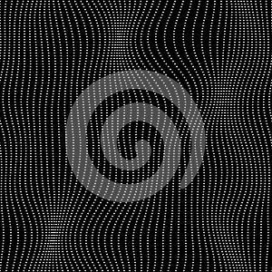 Seamless wavy array of dots pattern for print or digital use