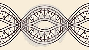 Seamless Wavy Intertwined Line Pattern Vector for Abstract Backgrounds, vector design Generative AI