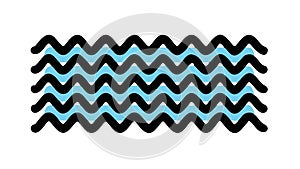 Seamless Wavy Line Pattern Vector, vector design Generative AI