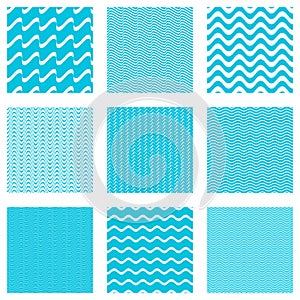 Seamless wavy line patterns collection