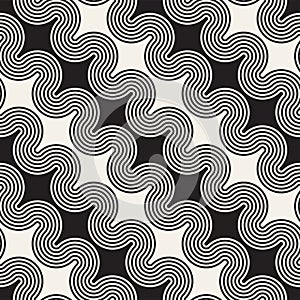 Seamless wavy lines pattern. Repeating vector texture. Stylish stripes background. Contemporary graphics with parallel