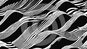 seamless wavy zebra texture abstract black white striped waves vector optical illusion ocean wave