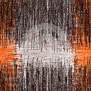 Seamless weave pattern with grunge interlace zigzag stripes in black,orange,white photo