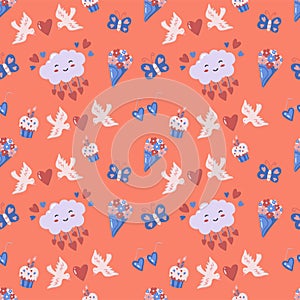 Seamless wedding Pattern Vector for banner