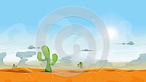 Seamless western desert landscape animation