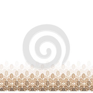 Seamless wheat or barley background isolated vector. Doodle hand drawn illustration, endless rye spikelets of wheat ears