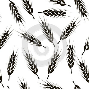 Seamless wheat pattern vector background. Wheat bread harvest cereal illustration