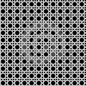 Seamless white black vector caning weave pattern