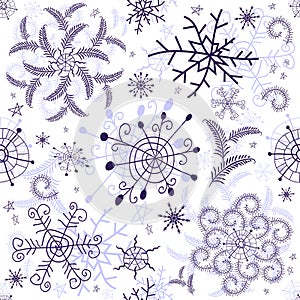 Seamless white christmas pattern