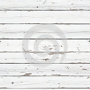 Seamless White Distressed Wood Planks Texture