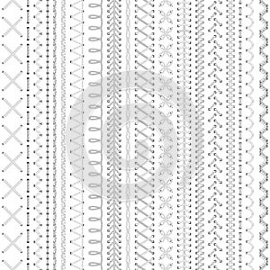 Seamless white embroidery pattern.