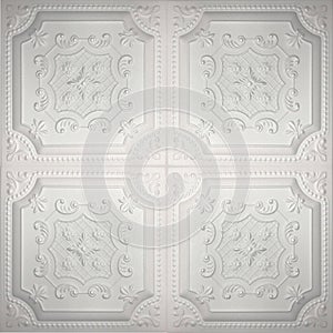 Seamless white extruded polystyrene foam ceiling tile texture