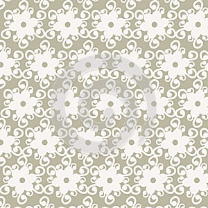 Seamless white flower lace pattern vector