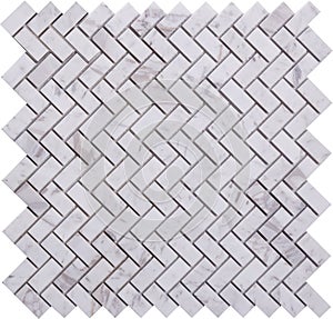 Seamless white rectangle marble Mosaic pattern