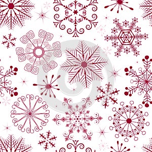 Seamless white-red christmas pattern
