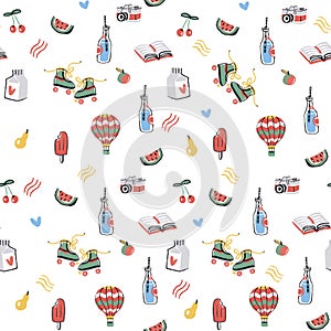 Seamless white summer pattern