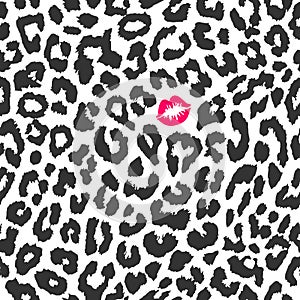 Seamless wild background with kiss print