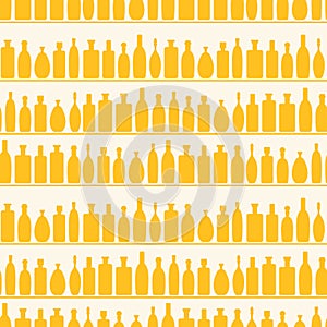 Seamless Wine Bottles Shelf Pattern