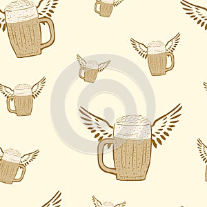Seamless winged beer