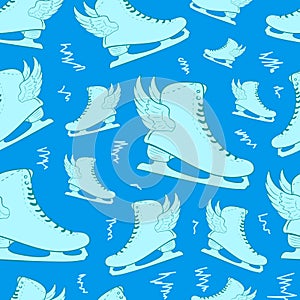 Seamless winged blue skates