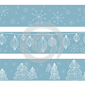 Seamless winter background. christmas pattern. border