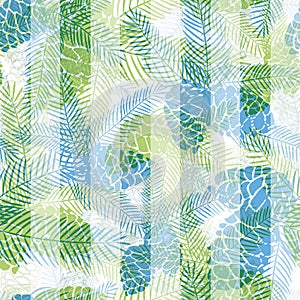 Seamless winter Christmas pine cones pattern