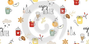 Seamless winter cozy pattern