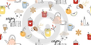 Seamless winter cozy pattern