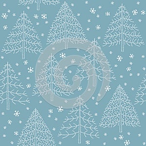 Seamless Winter Forest Pattern