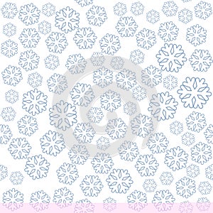 Seamless winter new year pattern with snowflakes on white