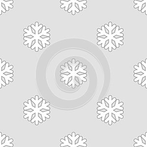 Seamless winter new year pattern with snowflakes on white