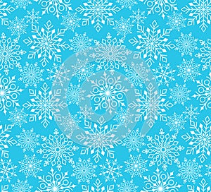 Seamless Winter Snow Flakes Background Pattern