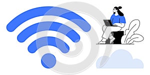 Seamless wireless Connectivity Concept with Remote Work and Cloud Computing