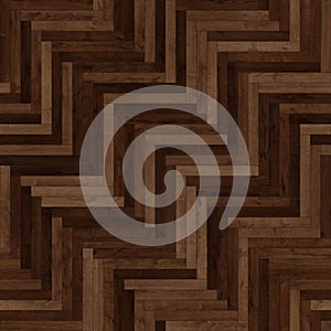 Seamless wood parquet texture herringbone deep brown