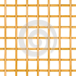 Seamless wooden lattice isolated on white