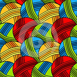 Seamless yarn balls background pattern