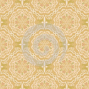 Seamless yellow toned flowers background