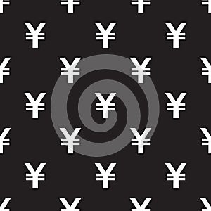 Seamless Yen Currency pattern on black