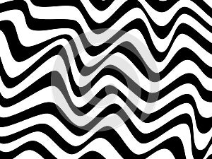Seamless zebra pattern background. Abstract backdrop with black wave stripes