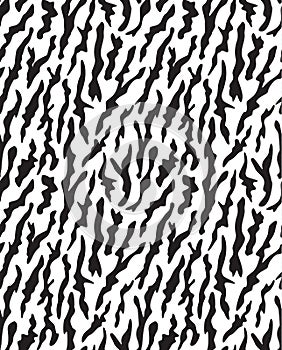 Seamless zebra pattern black and white vector background