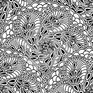 Seamless zenart pattern based on Indian henna painting. photo