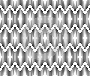 Seamless zigzag halftone Chevron stripe line pattern vector on black background, Halftone pattern for Fabric and textile printing