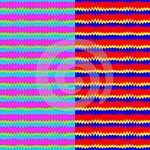 Seamless zigzag patterns in different colours