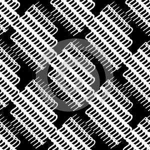 Seamlessly repeatable geometric pattern - Abstract monochrome ba